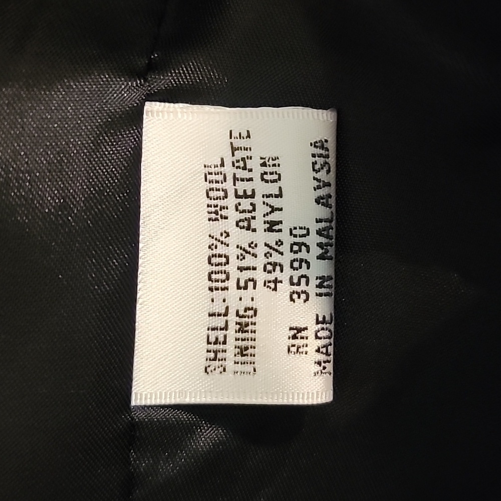Evan-Picone Coat Double Breasted 100% Wool Trench Black Size L - Picture 15 of 16